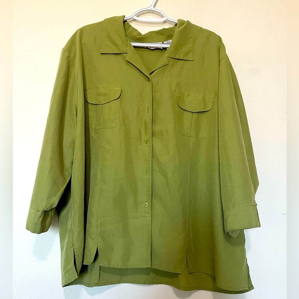 XXXL green button up shirt